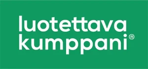 Luotettava kumppani -logo.